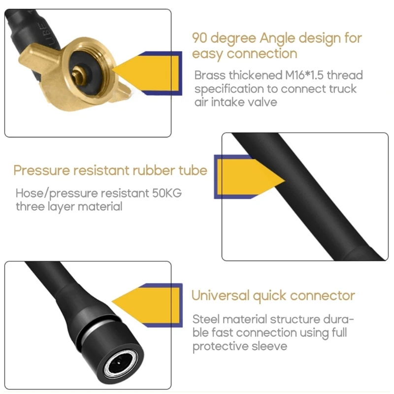 6/8-inch Connecting Pipe Truck Air  Air Intake Connector with SP20 Thread Dropship