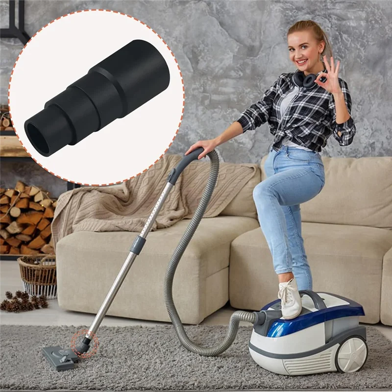 ABUD-6 قطعة محولات المكنسة الكهربائية 4 طبقات خرطوم أسود المخفض خرطوم محول مكنسة كهربائية 25 مللي متر إلى 42 مللي متر