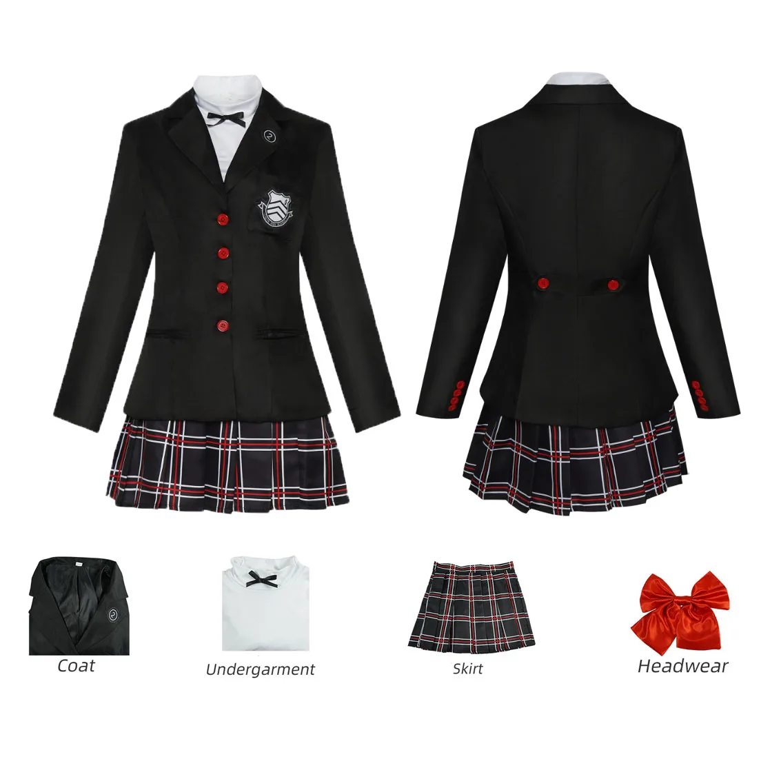 

Lulu Game P5 Amamiya Ren Kasumi Yoshizawa Cosplay Men Women School Uniform Unisex Halloween Suit Coat Party Black Uniform Set