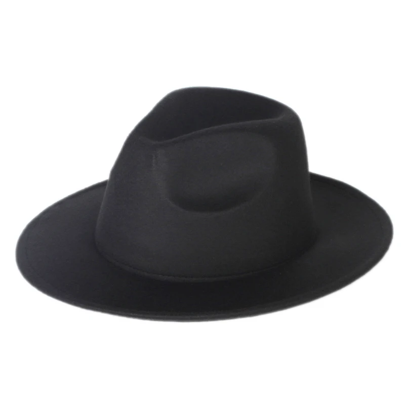 Hot Sale Autumn Winter Vintage Unisex Fashion Flat Wide Brim Jazz Fedora Hats For Women