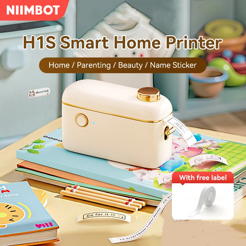 

Niimbot H1S Mini Portable Thermal Printer For Stickers Adhesive Label Paper With Continuous Label Printing for Gift Party & Home