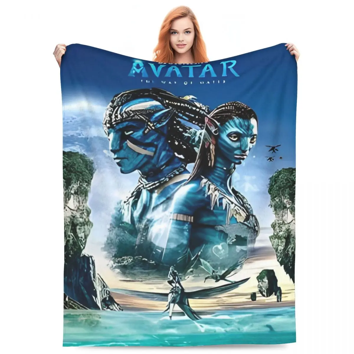 Movie Avatar The Way Of Water Blanket Warm Graphic Plush Throw Blanket For Outdoor Travel Flannel Bedspread Bed Cover