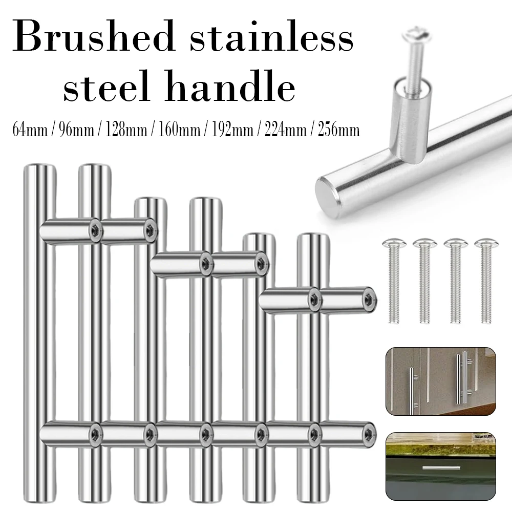 1-10pcs Stainless Steel Handles For Cabinets And Drawers Kitchen Handles Cabinets Handles Cabinet Metal Furniture Handles