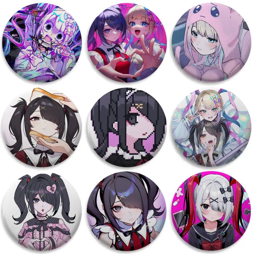 

Needy Streamer Overload Cute Angel Badges Round Exquisite Badge Brooches Creative Pins For Clothes Hat Backpack Gift Accessories