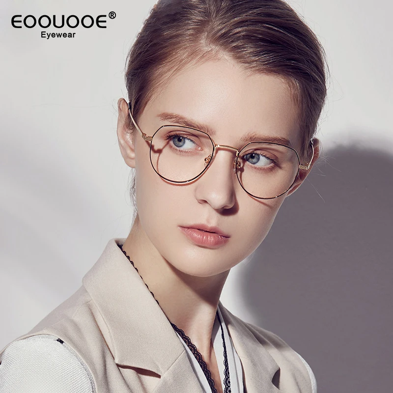 

New Fashion Women Men Optical Eyewear Titanium Glasses Frame Myopia Prescription Lenses Anti-reflection Filter Blue Light