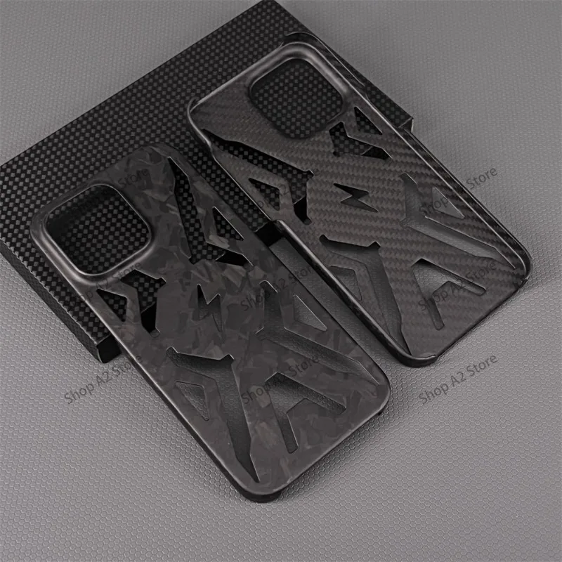 Suitable for iPhone15Promax carbon fiber mobile phone case forging, special-shaped protective case