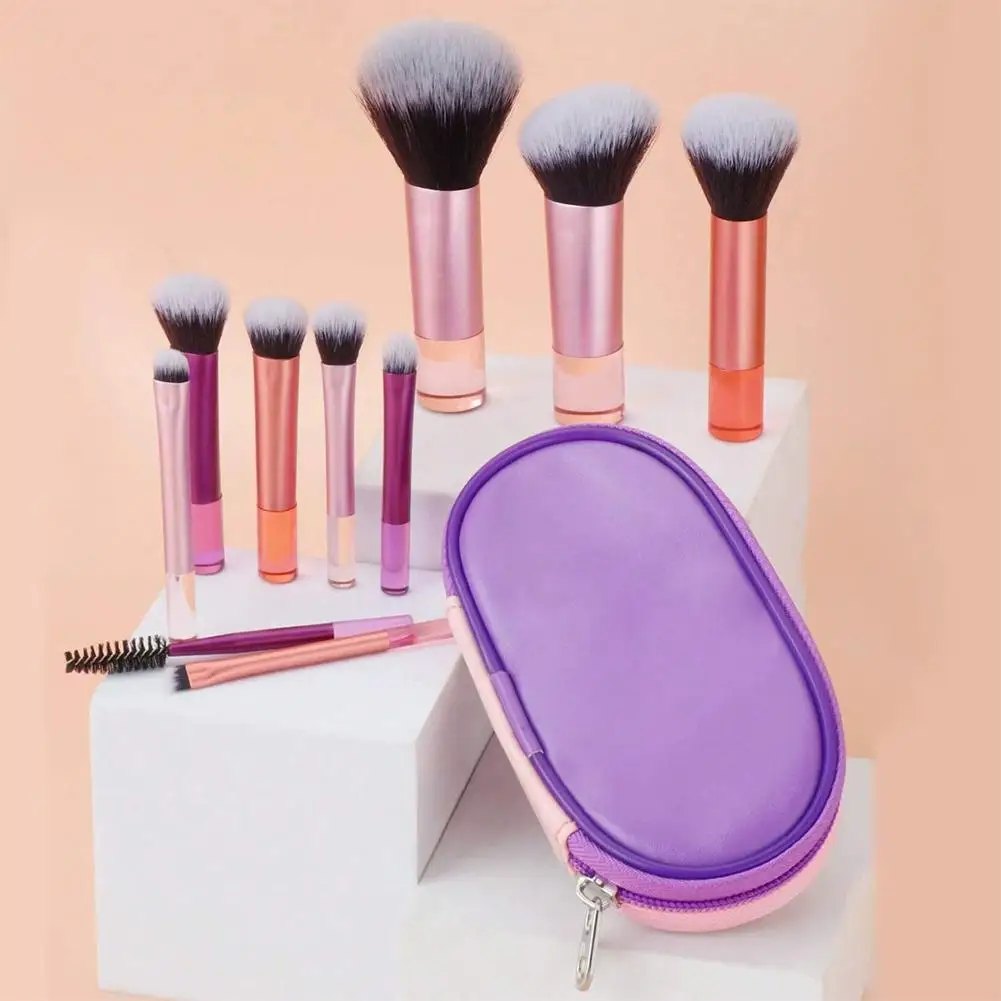 10 pçs/set Pincéis de Maquiagem Macio Fofo Sombra Delineador Blush Pincel Mistura Cerdas Macias Ferramentas de Beleza