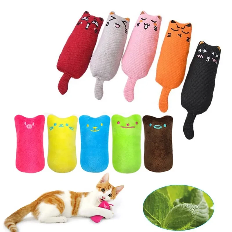 Teeth Grinding Catnip Toys Funny Interactive Plush Cat Toy Pet Kitten Chewing Vocal Toy Claws Thumb Bite Cat mint For Cats hot