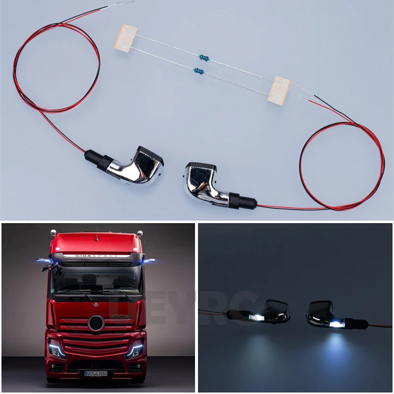 

RC Dump Truck Electronic Rearview Mirror Simulation Parts for 1/14 Tamiya BENZ ACTROS 3363 Arocs Car Accessories