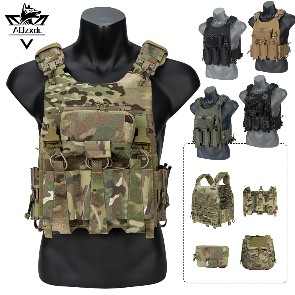 

Tactical Vest Complete Set with 5.56mm Triple Magazine Pouch Small Chest Pack Backpack for CS Airsoft Hunting Paintball Shooting