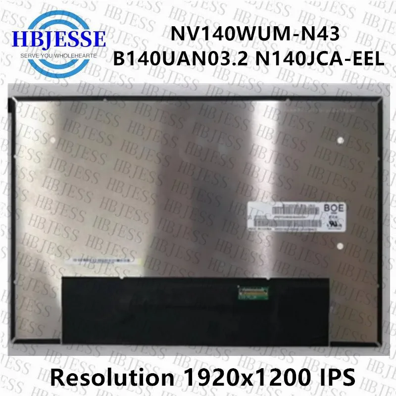 Imagem -02 - Painel Ips Led Substituição da Matriz 140 Slim 30pin Nv140wum-n43 Fru 5d10v82394 Fhd 1920x1080 Novo