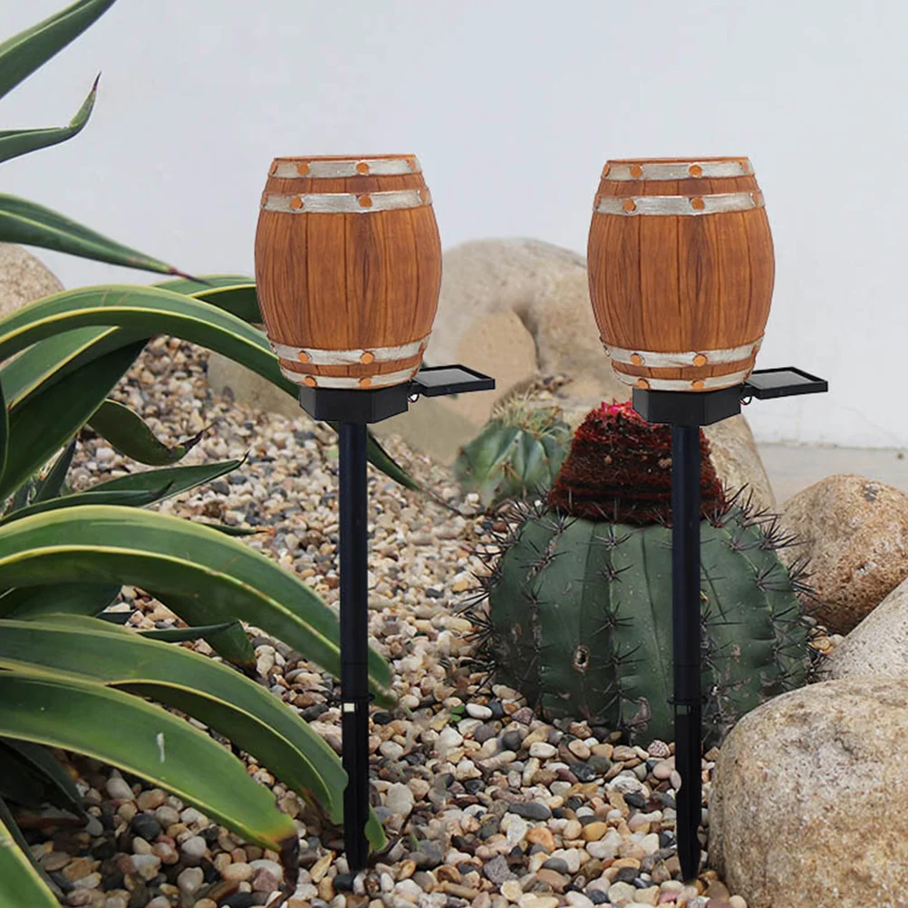 

Solar Light Barrel Lights for Garden Outdoor Solar-powered Stake Lamp Lawn Pathway
