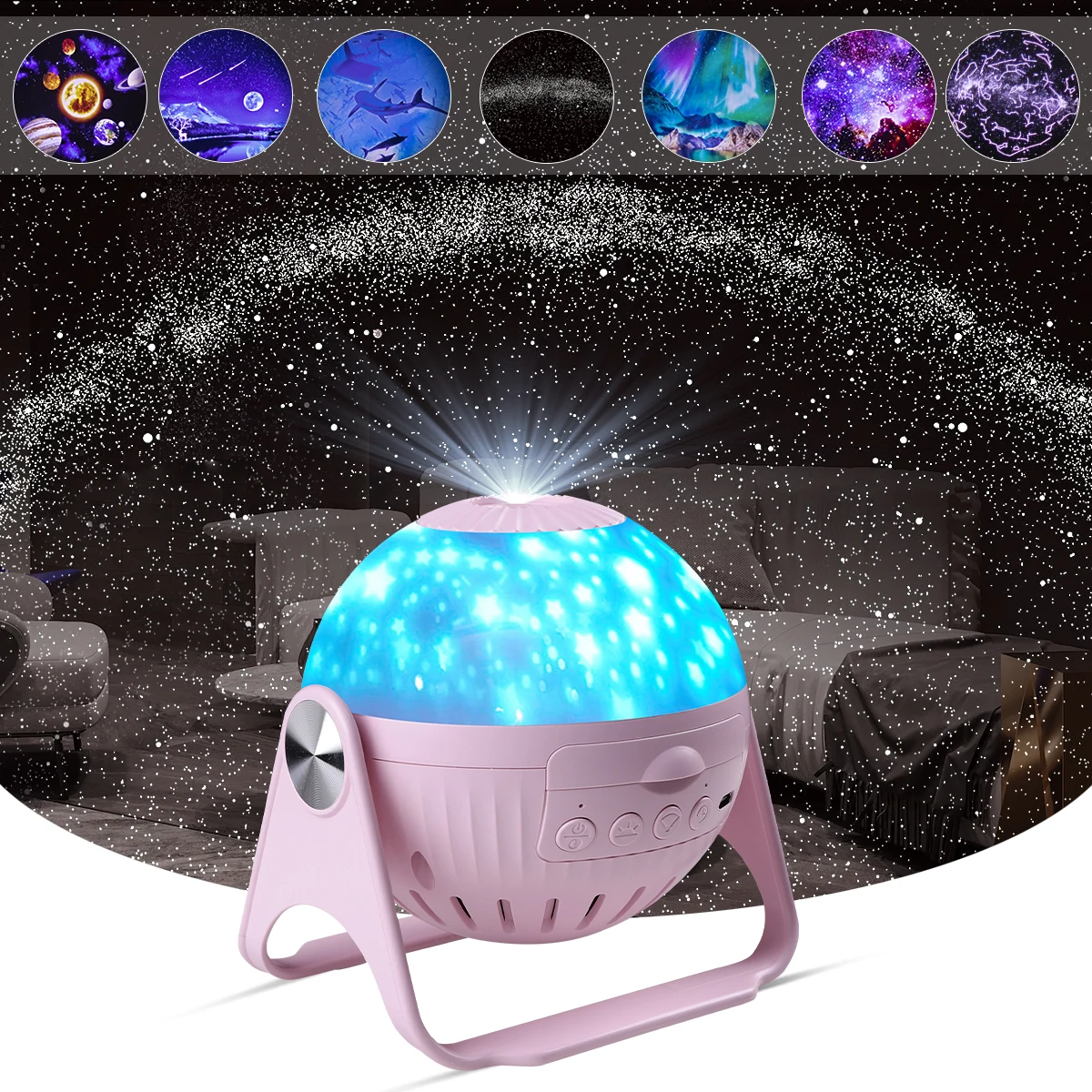 Star Projector Galaxy Light 7 In 1 Galaxy Planetarium Projector Night Light Focusable Star Projector Lamp For Bedroom Ceiling