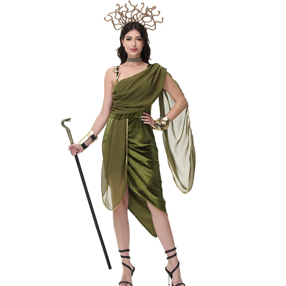 

New Adult Medusa Snake Girl Costume Halloween New Costume Bar Party Cosplay Costume