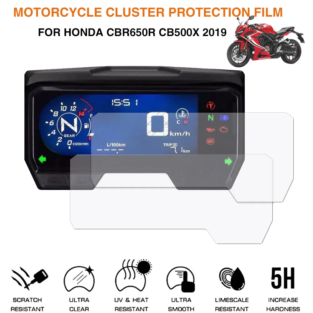 

2 Set Motorcycle Scratch Cluster TPU Screen Protection Film Protector For Honda CBR650R CB650R CBR500R CB500F CB500X 2019+