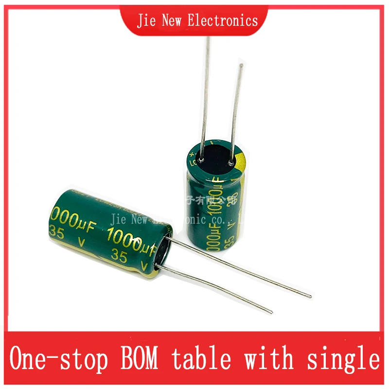 10pcs/lot Original 35V1000uf Low ESR/Impedance High Frequency 35v 1000UF Aluminum Electrolytic Capacitor Size 10*20 1000UF 20%