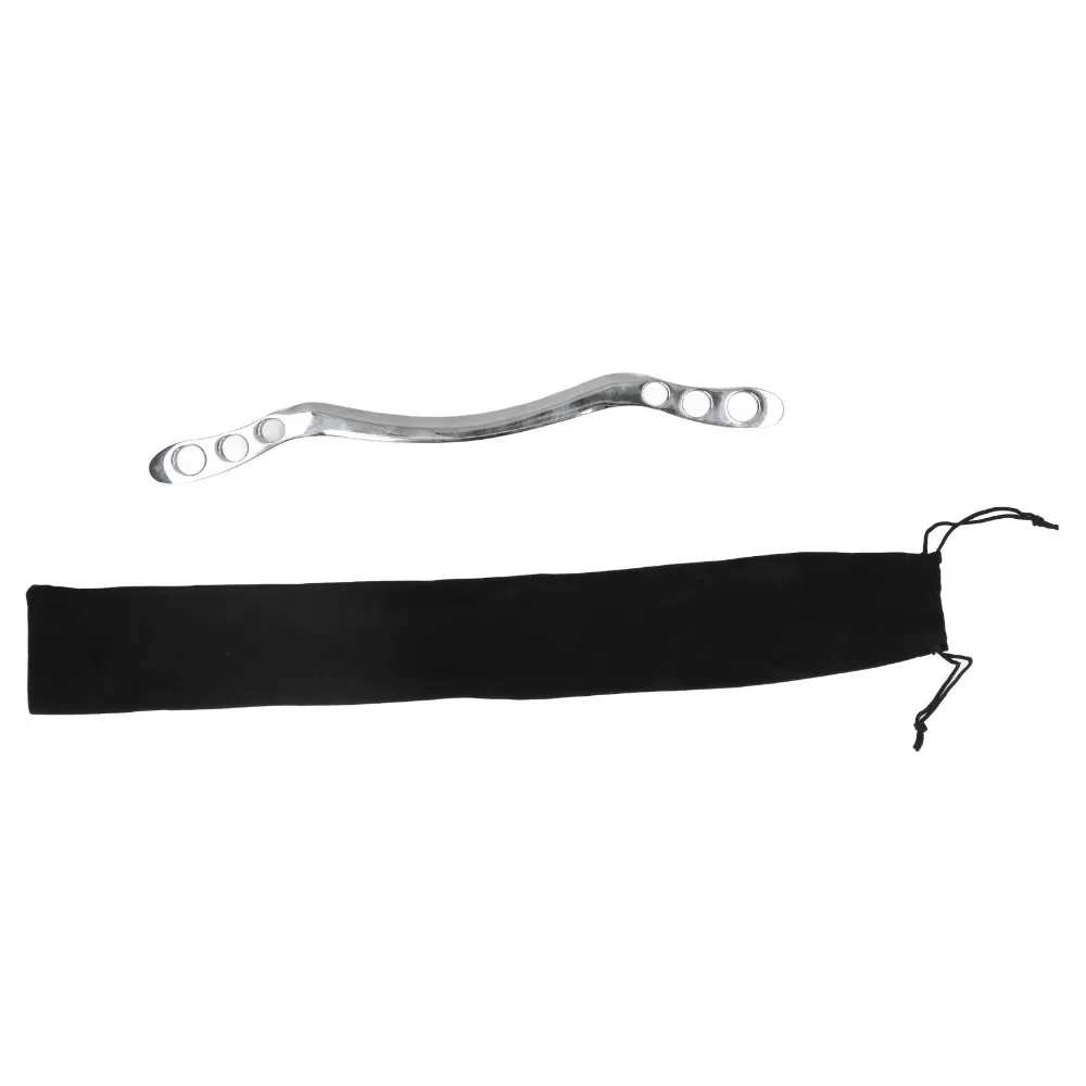 Stainless Steel Perforated Stainless Steel Fascia Massage Tool Silver Length 34cm Physiotherapy Muscle Relaxing Gua Sha Board