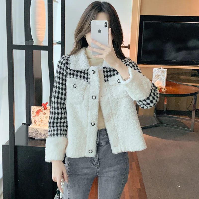 New Autumn Winter Loose Fragrant Lamb Wool Coat Women Warmth Female Jackets