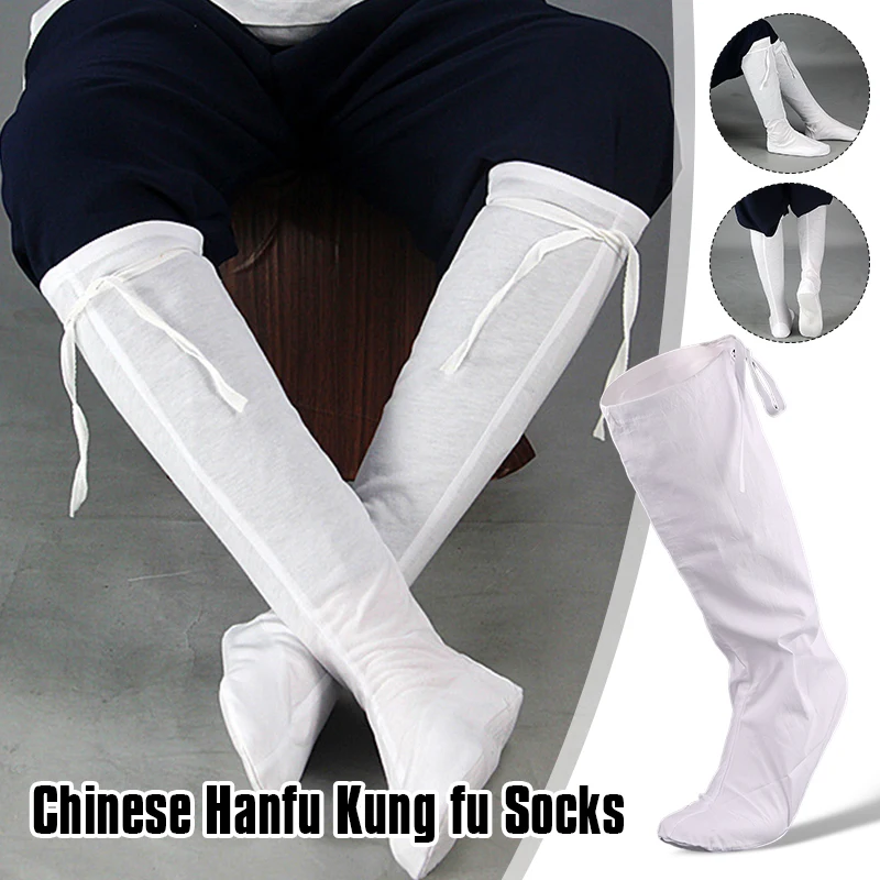 Unisex Cotton White Hanfu Cosplay Socks Chinese Ancient History Socks Princess Kungfu Tai Chi Martial Arts Taekwondo Accessories