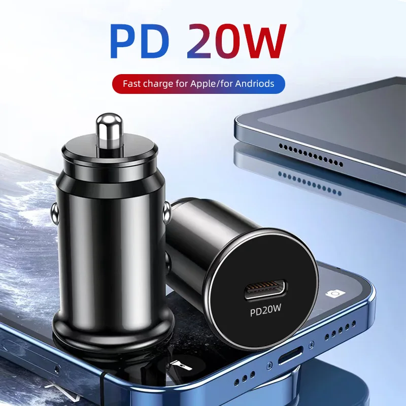 PD20W QC3.0 1Port Invisible Mini Car Charger Car Charger Fast Charging PD20W/QC30 Car Cigarette Lighter Flash Charge for phones