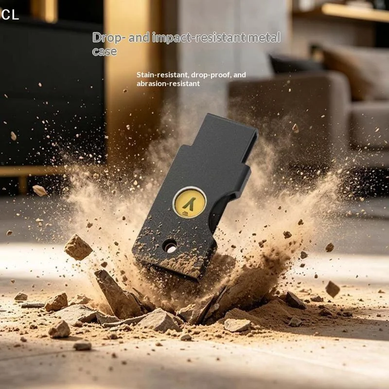 Metal Protective Case For YubiKey 5C NFC Drop-Proof Security Key Cover Shell With Chain Durable Metal Housing For Travel Office