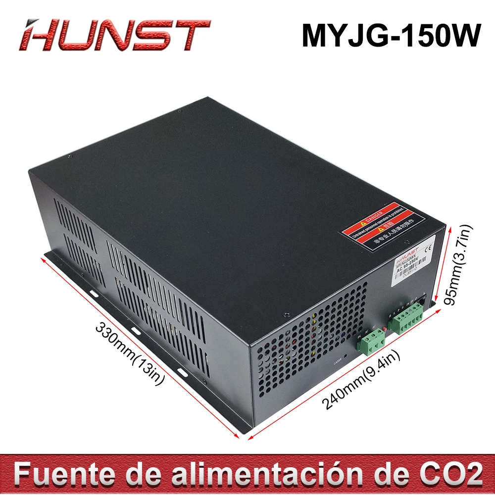 Imagem -02 - Fonte de Alimentação a Laser Co2 Hunst Myjg 150w Suporta Tensão de 95250v e é Usada para Máquinas de Gravação e Corte a Laser de 130150w.