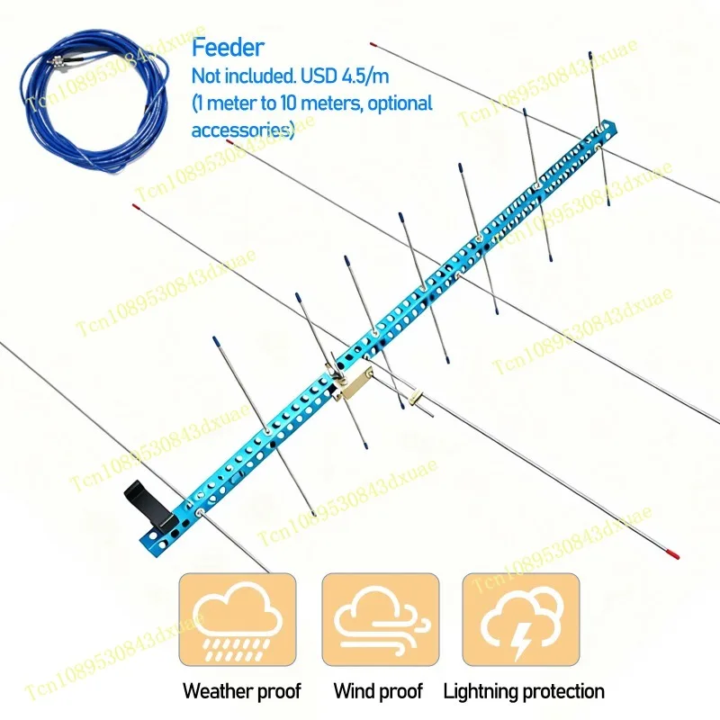 5 star Yagi  Antenna | 145MHz & 435MHz for Ham Radio | 7dBi VHF & 11dBi UHF High Gain d, portable