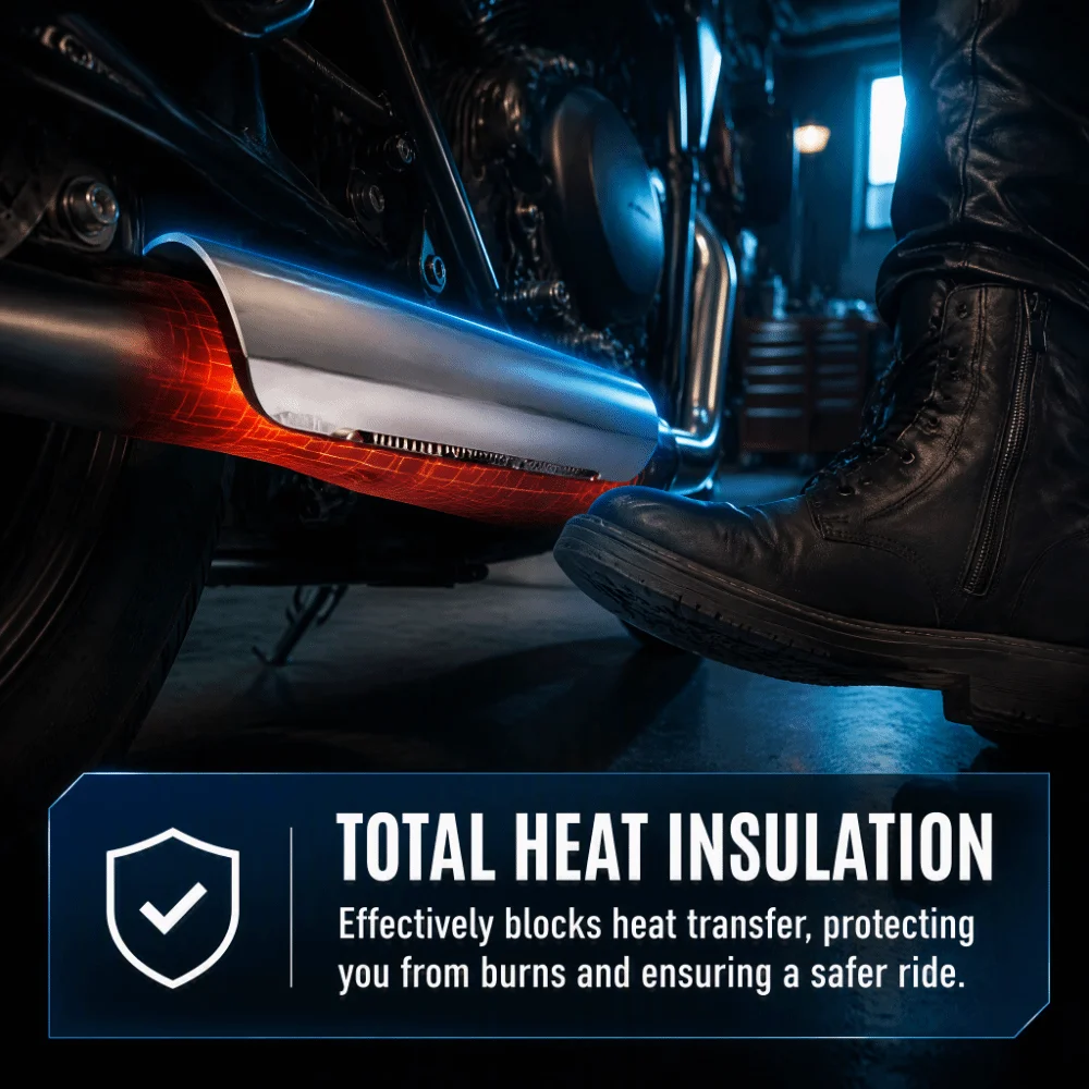 Durable Bent Shape Exhaust Heat Shield Easy Installation Silver Motorcycle Heat Shield Exhaust Muffler Guard Burn Protection