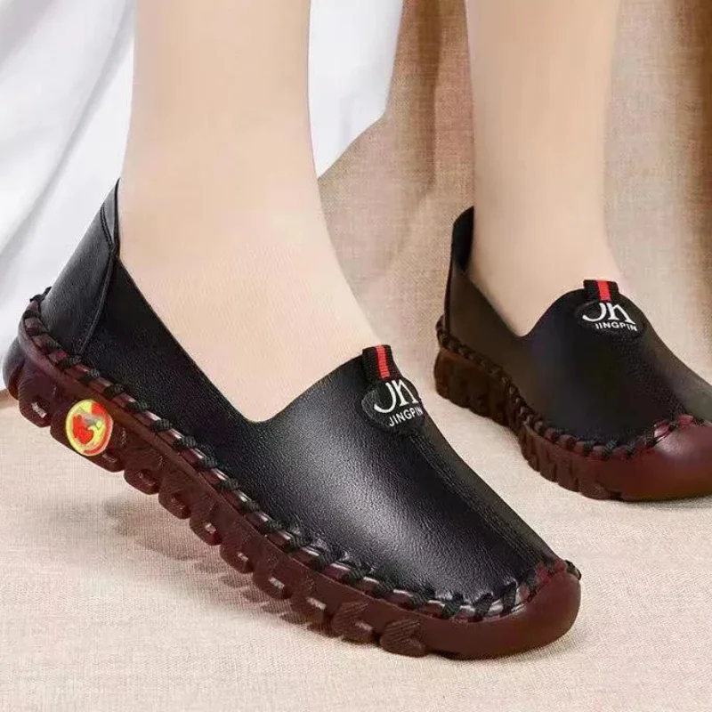 Plus Size 43 Mom Shoes 2024 Autumn New Soft Sole Casual Shoes for Women Fashion Sewing Flat Shoes Platform Shoe Zapatos De Mujer