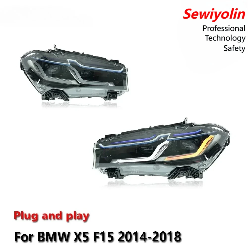 

Car Led Auto Headlight For BMW X5 F15 2014-2018 Turn Signal Front Lamps DRL Signal Brake Driving Lamps DayLight