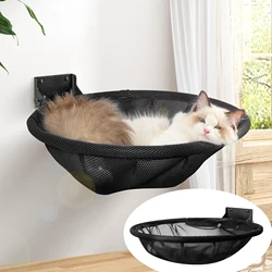 Hamaca montada en la pared para gatos, cama plegable y estable, transpirable, para dormir, jugar, escalar y descansar