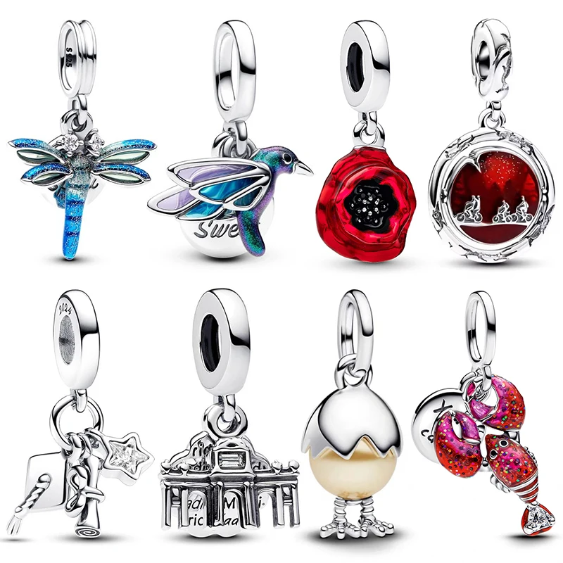 

2025 New in Hot Crayfish Pendant Charm Bead Fits Original Bracelet Bangle Necklace Women Luxury DIY Jewelry Party Festival Gifts