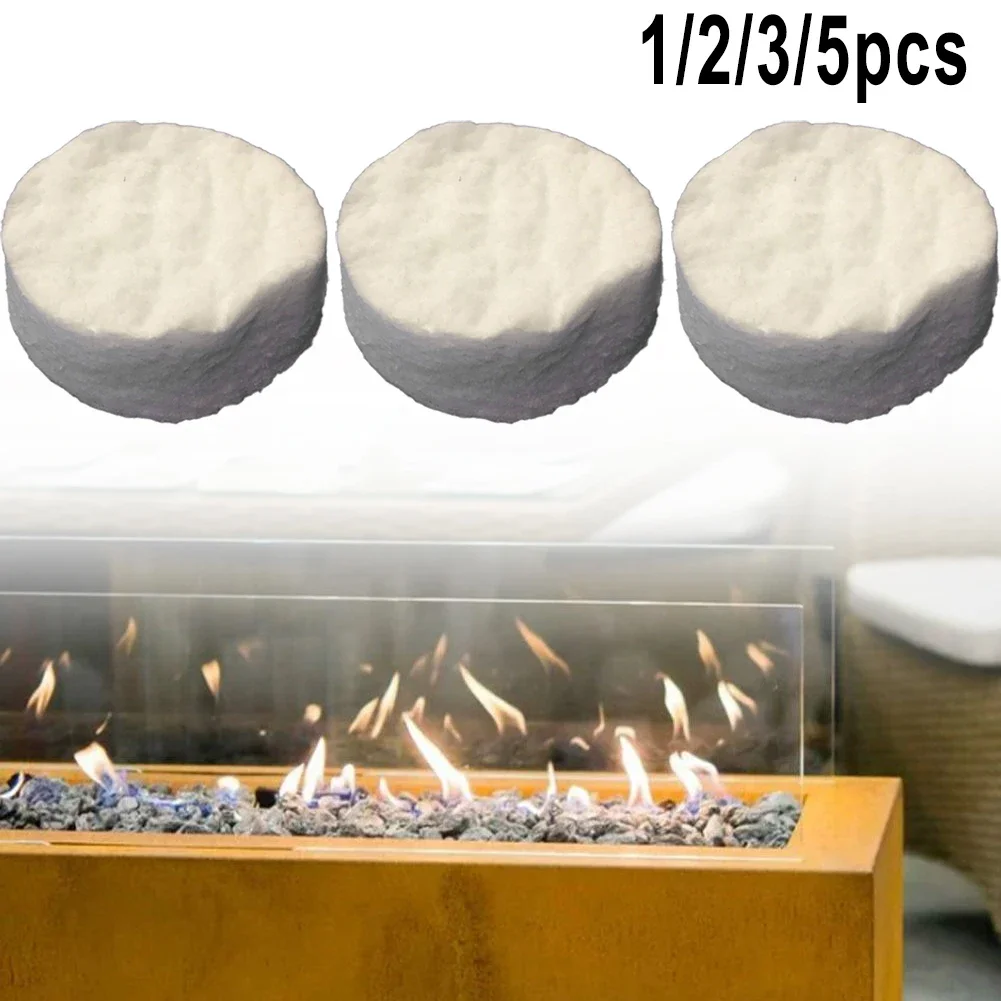 1/2/3/5pc Ceramic Wool Sponges Cotton Round 8.6x1.2cm Firplace Fire Box Safety Bio Fire Heating Cooling Air Fireplaces Stove