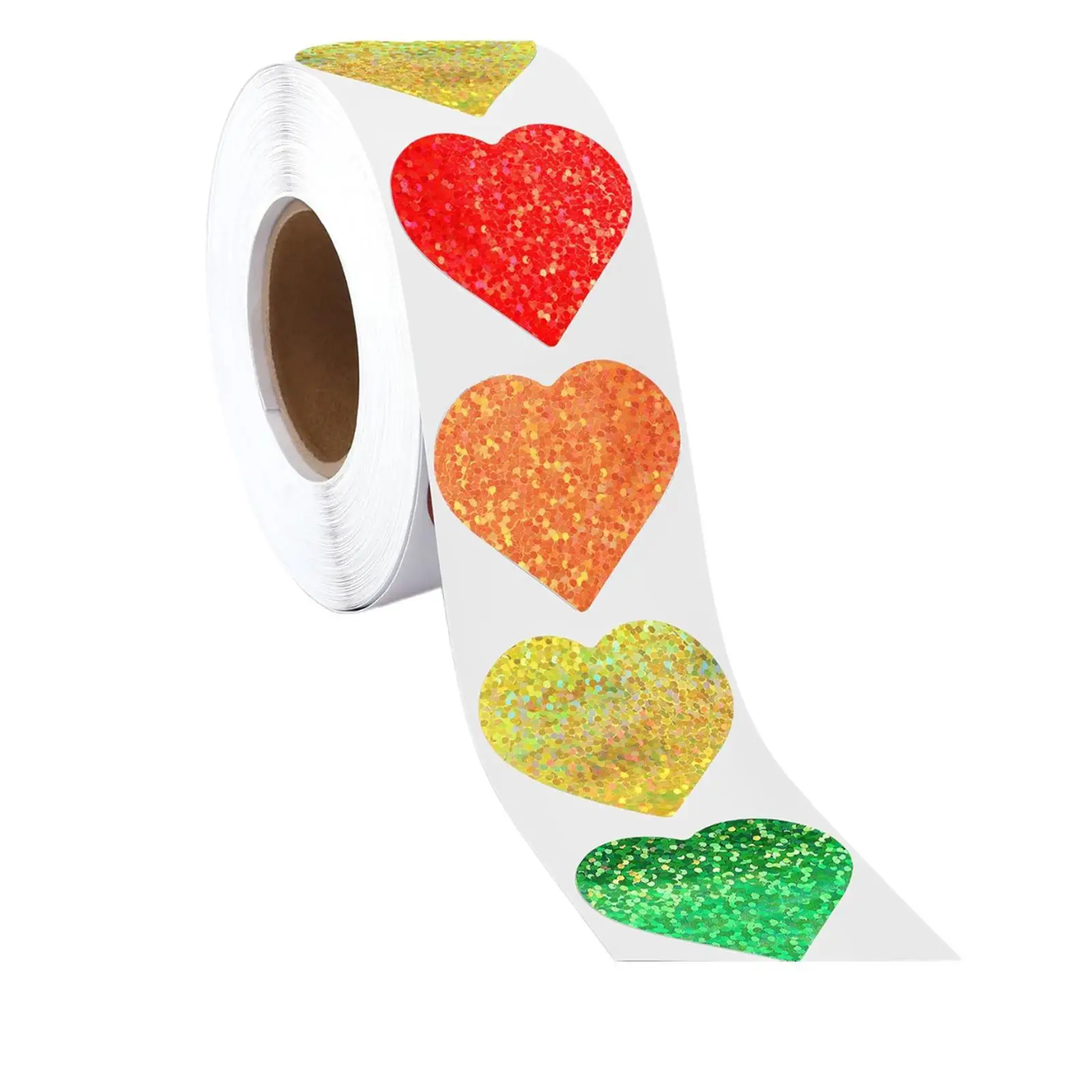 Seal Sticker Heart Stickers Roll 8 Colors Design Decorative Paper Label Stickers Card Making for Birthday Valentine's Day