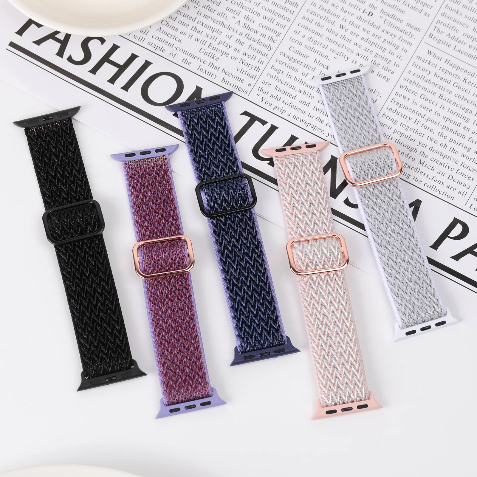 Scrunchie Strap for Apple watch band 44mm 40mm 45mm 41mm 49mm Adjustable Elastic Nylon solo Loop bracelet iWatch se 6 7 8 ultra