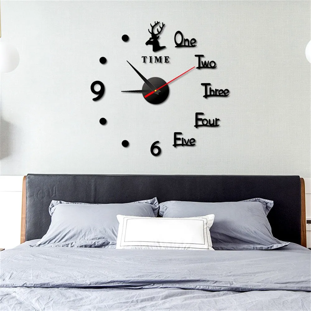 Luminous Wall Clock Large Watch Horloge Murale 3d Diy Acrylic Mirror Stickers Quartz Duvar Saat Klock Modern Mute Alarm Clock