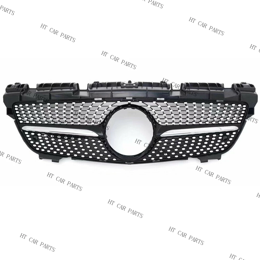 For Mercedes-Benz SLK Class R172 SLK200/250/350 2012-2016 1pcs Black Front Upper Grill Grille And Lower Bumper Grille Mesh