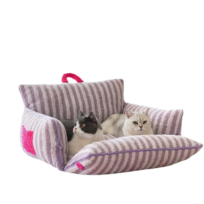 

Новый диван для домашних животных, универсальный на все сезоны, съемный и моющийся будка для щенков, плюшевые маленькие собаки.