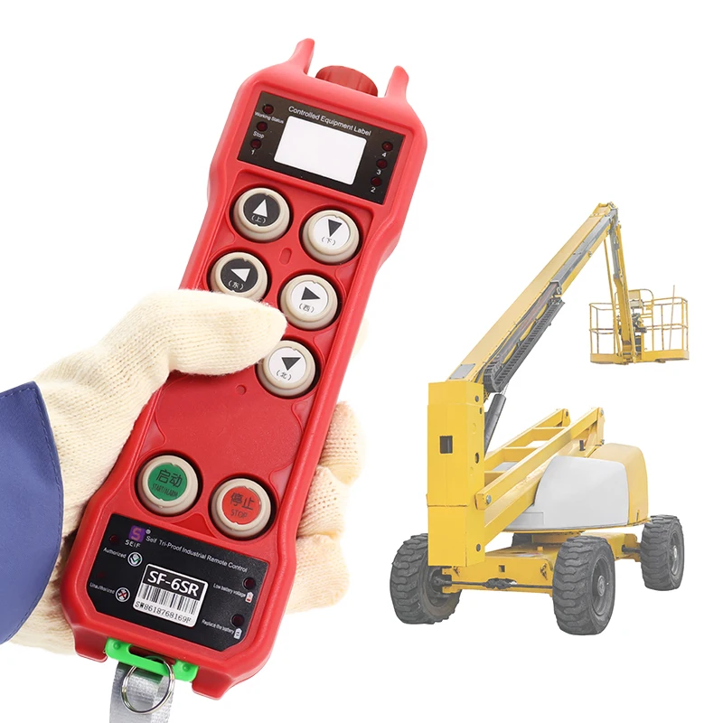 6 Button Single Speed  Industrial Wireless on off Radio Concrete Pump Truck Radio Remote Control With Identification Card