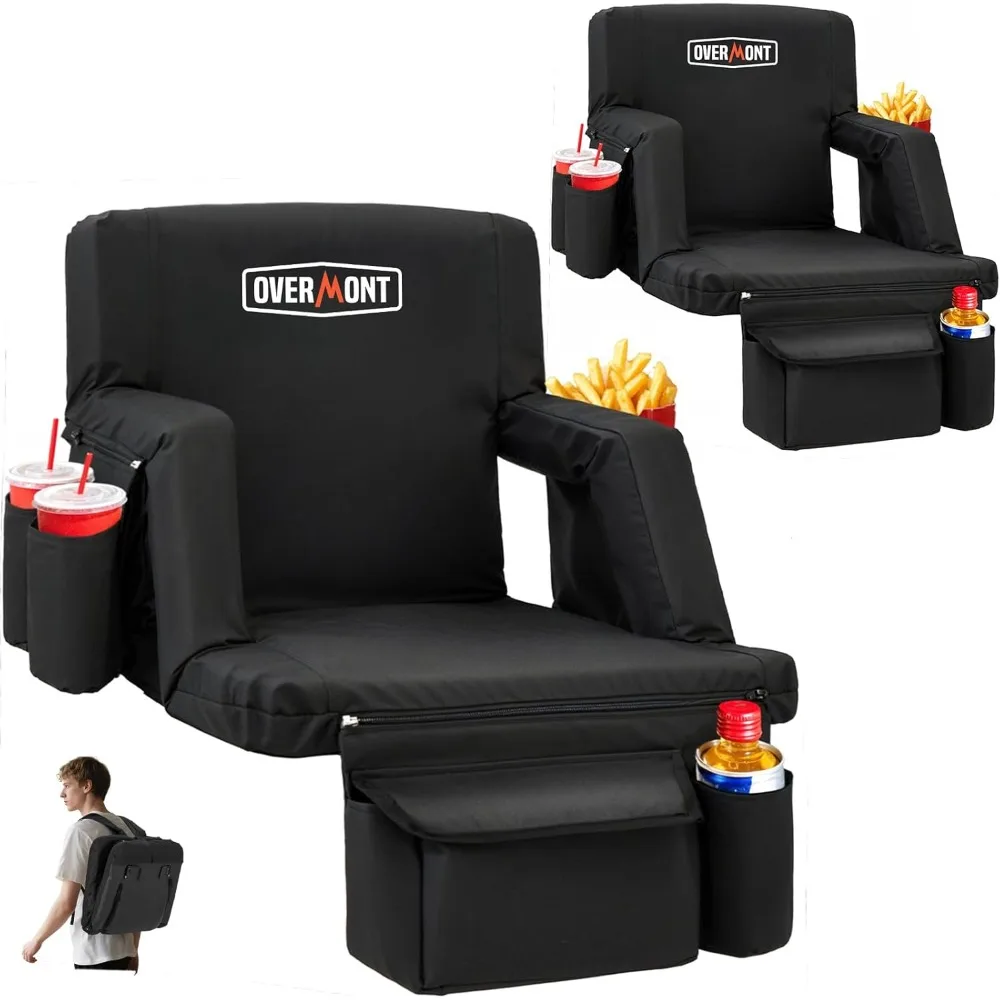 

Сиденье для стадиона с поддержкой спинки — 6-позиционное кресло, очень широкая подушка, двойные крючки, ремни для рюкзака и несколько карманов — b