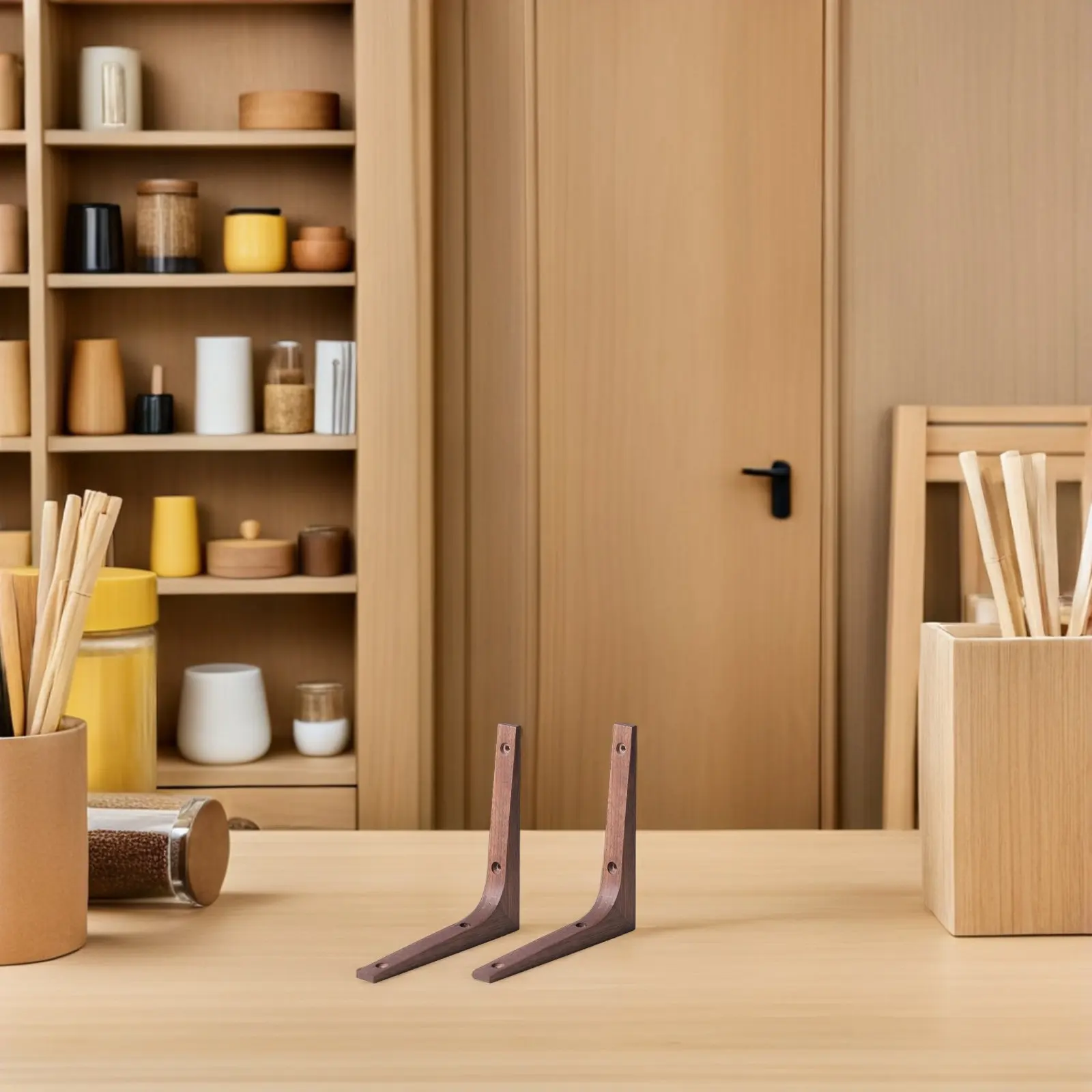 

2 шт. L-образные деревянные кронштейны для полок, угловые опоры для настенных полок, книжных шкафов, витрин, устойчивые настенные полки
