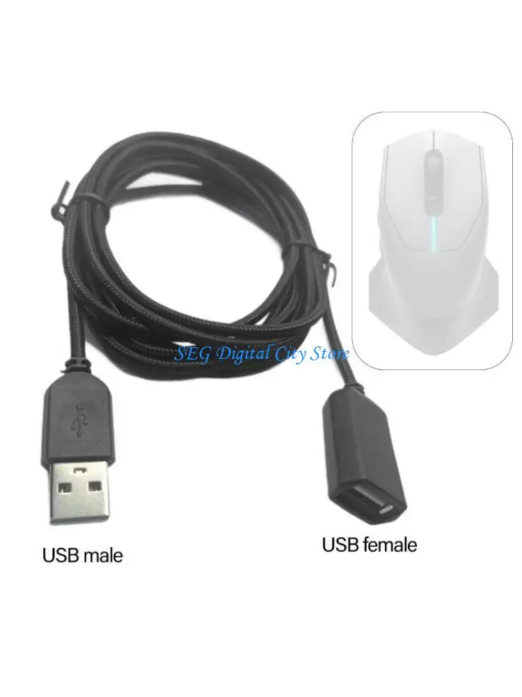 

U75B Mouse Charging Cable for AW610M Mouse Ensures Stable Power and Data Transfer with Durability 2Meter Nylon Braide Design
