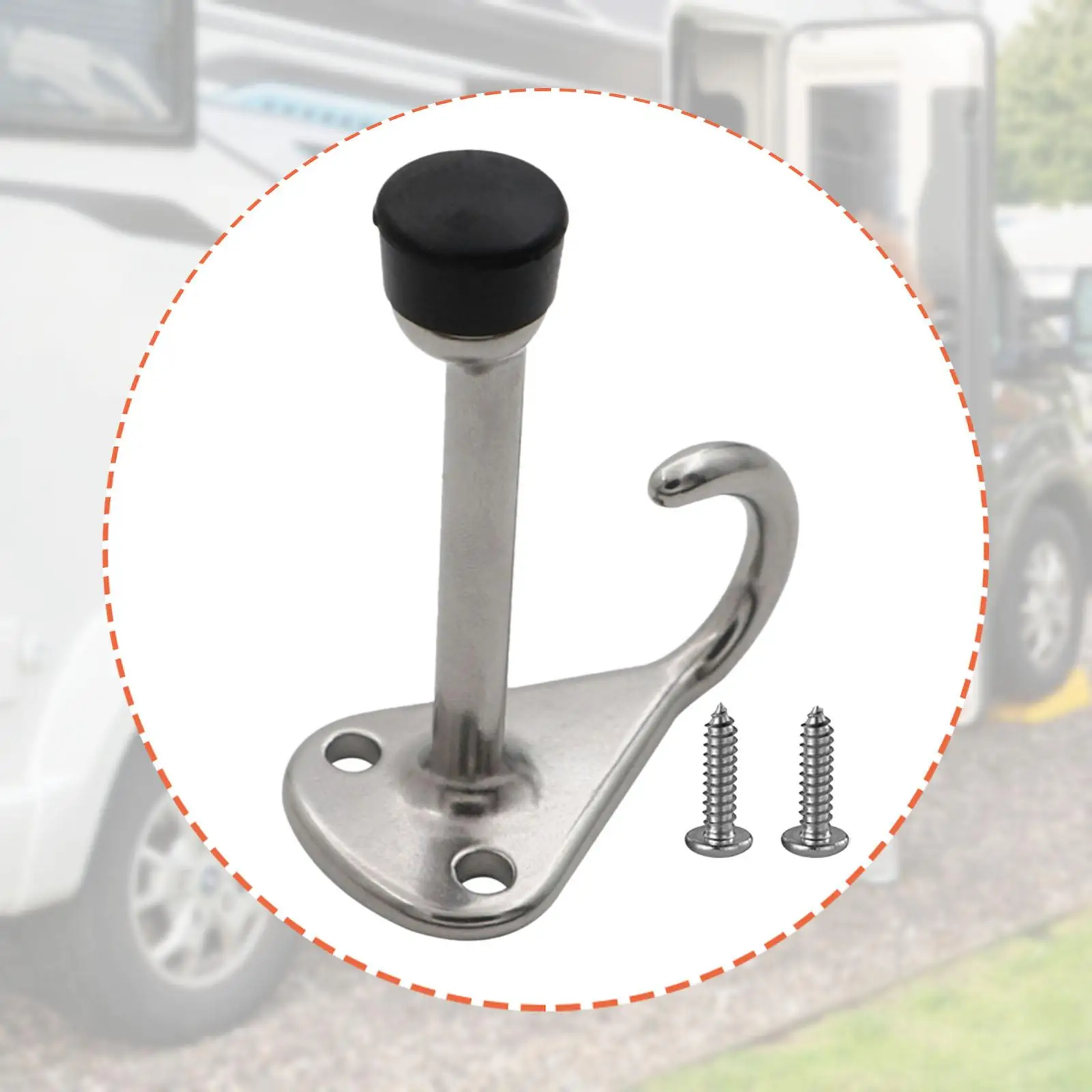 

Premium Motorhome RV Door Stopper Steel Wall Floor Mount Holder for Trailer Truck Boat Secure Use