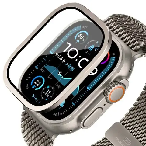 Apple Watch Ultra 49mm 티타늄 금속 프레임 용 강화 유리 시리즈 Ultra 2 화면 보호기 액세서리 용 스크래치 방지 필름
