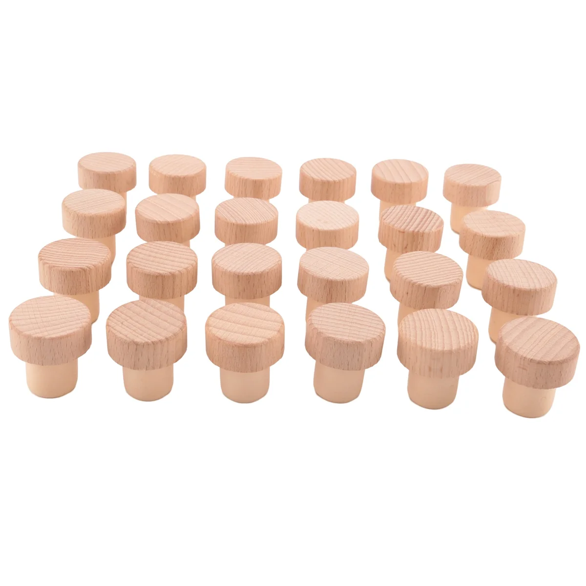 24Pc Wine Bottle Corks T Shaped Cork Plugs for Wine Cork Wine Stopper Reusable Wine Corks Wooden and Rubber Wine Stopper