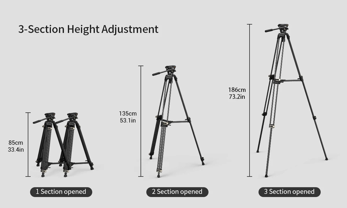 SmallRig Heavy Duty Fluid Head Tripod AD-01 3751 Universal quick release plate Aluminum Alloy Manfrotto