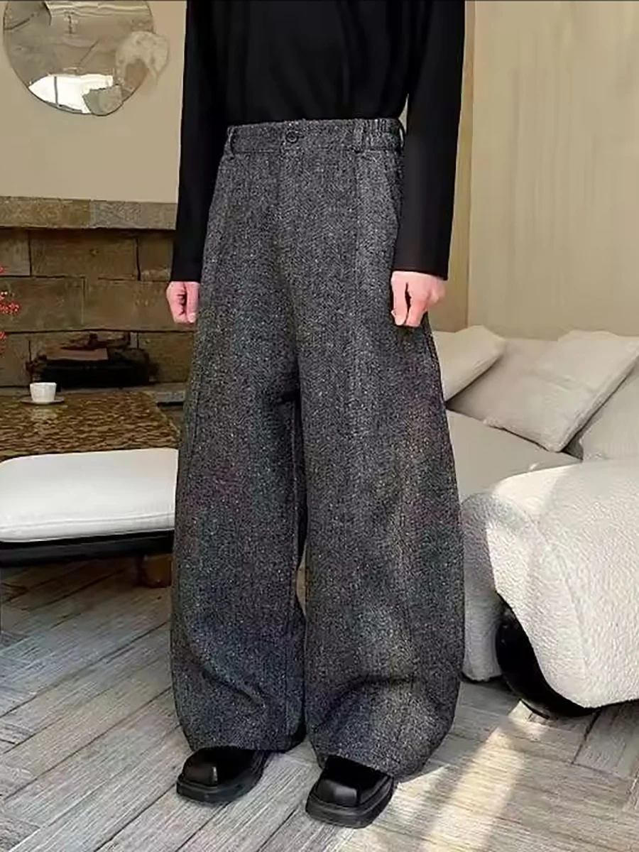 Spodnie męskie Mauroicardi jesień-zima, oversize, długie, zwiewne, miękkie, luźne, z szerokimi nogawkami, eleganckie, szykowne, odzież 2025