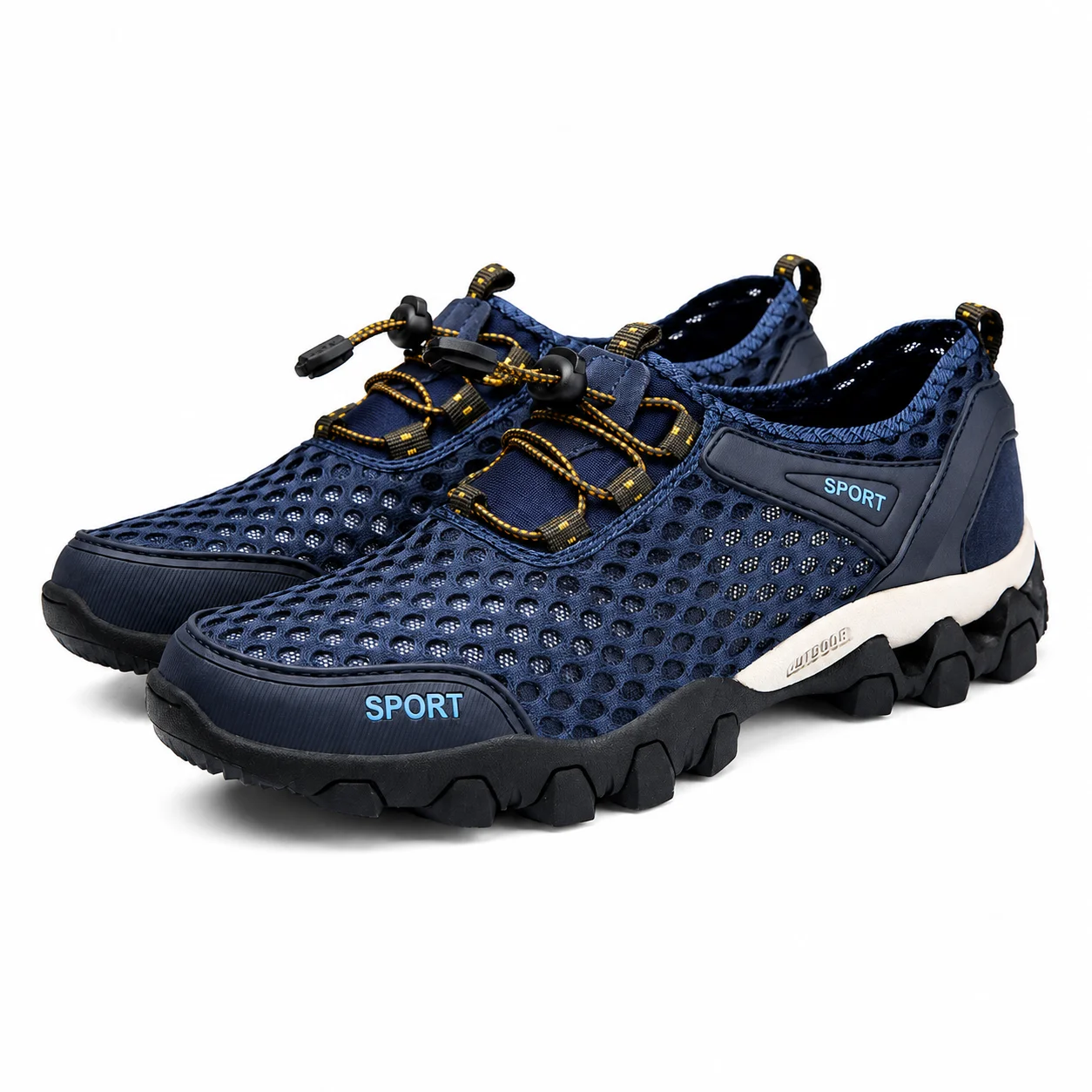 Men's Trekking Shoes Mesh Aqua Shoes Light Hiking Walking Shoes Slip-On Sneakers Athletic Water Shoes Quick Dry Non Slip Outdoor