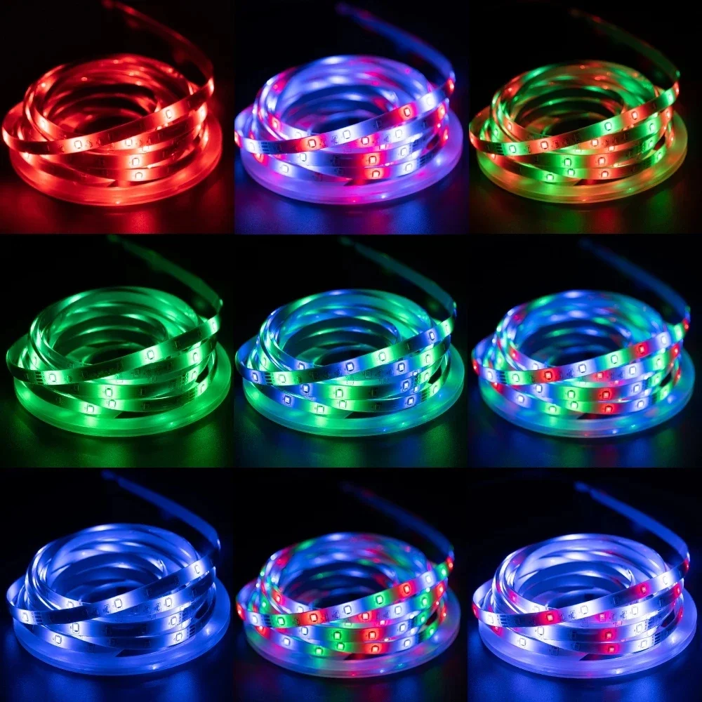 USB LED Strip Light Tape 2835 Bluetooth SMD 5V USB RGB Lights Flexible LED Lamp Tape Ribbon RGB Self-adhesive TV Desktop Diode