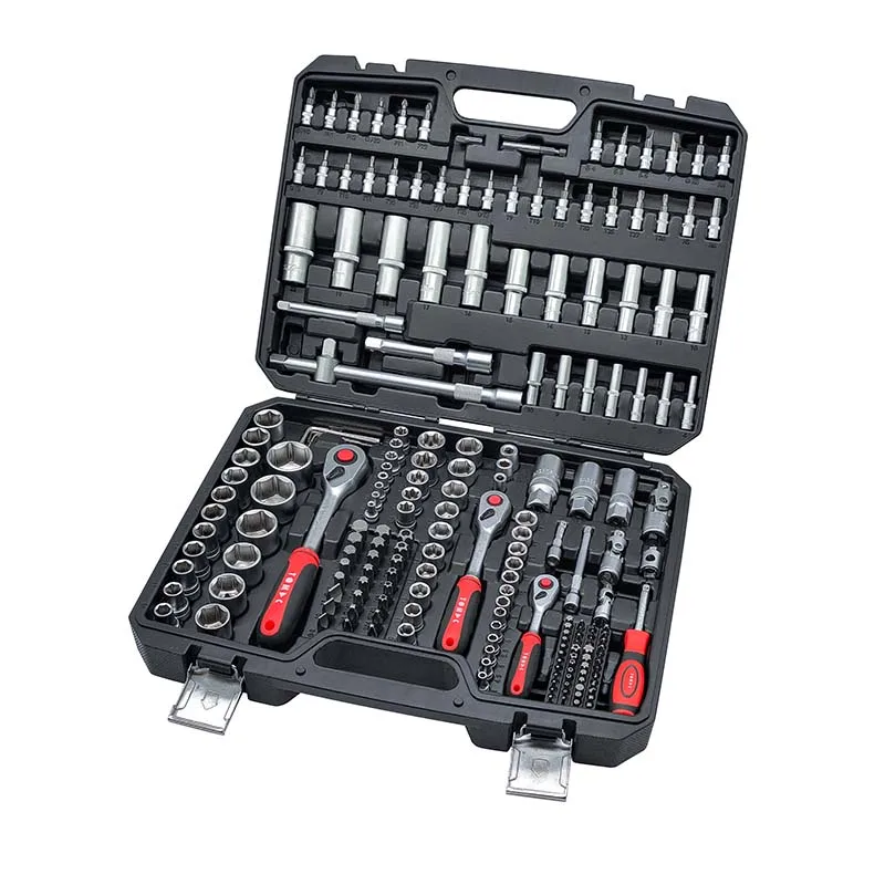 

Tomac 202 Pcs 1/4" 3/8" 1/2" Hot Sale Reversible Ratchet Handle and CRV Wrench Socket Multi Repair Tools Set Box